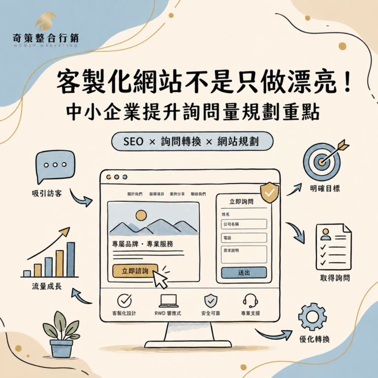 客製化網站不是只做漂亮！中小企業提升詢問量規劃重點