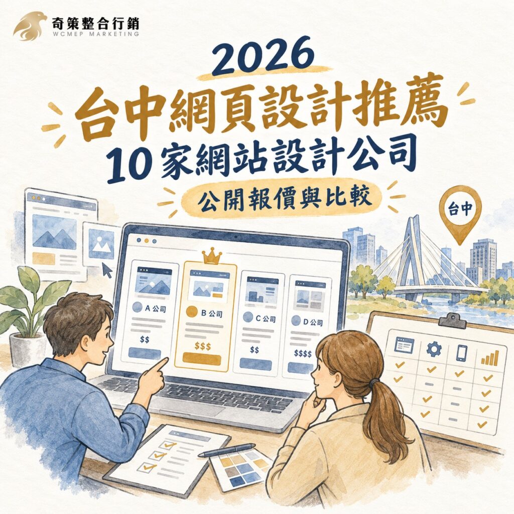 2026 台中網頁設計推薦｜10 家網站設計公司公開報價與比較