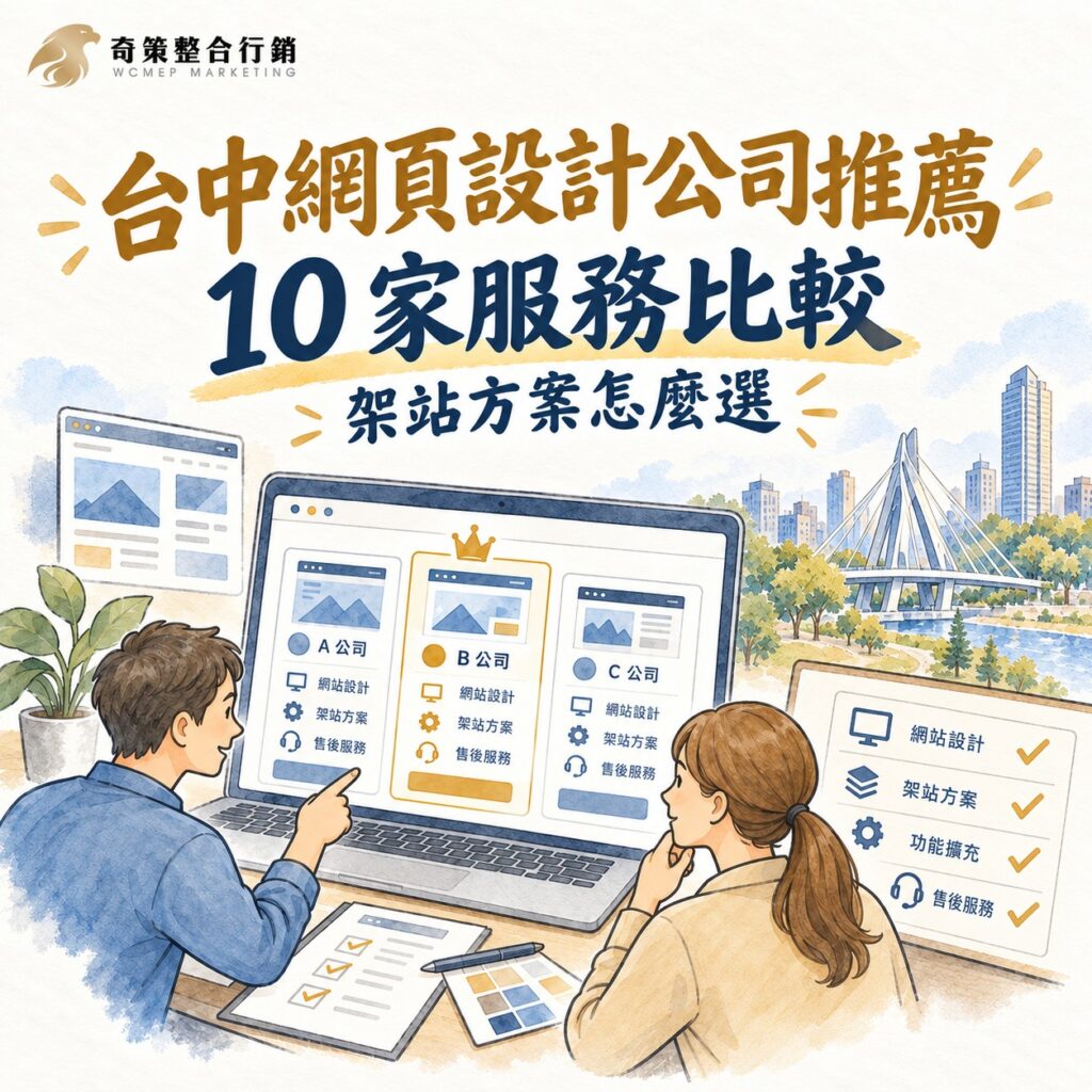 2026 台中網頁設計公司推薦｜10 家服務比較、架站方案怎麼選
