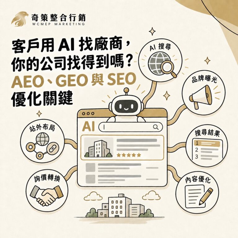 客戶用 AI 搜尋找廠商,你的公司找得到嗎?AEO、GEO 與 SEO 優化關鍵